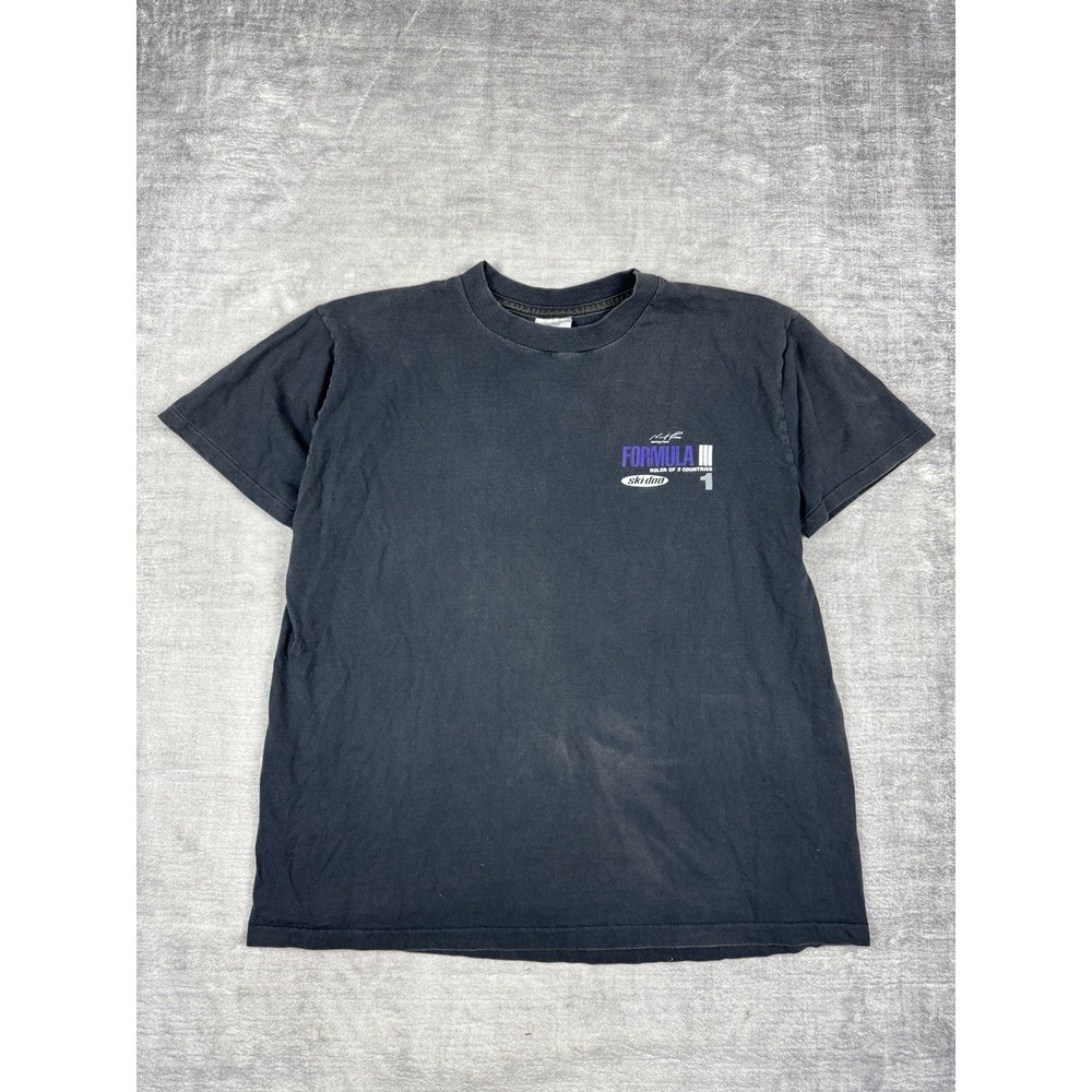 vtg Formula 3 Racing Shirt Mens Large Black Normand Pilote snowmobile‎ Skidoo